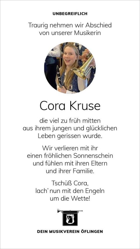 Nachruf für Cora Kruse